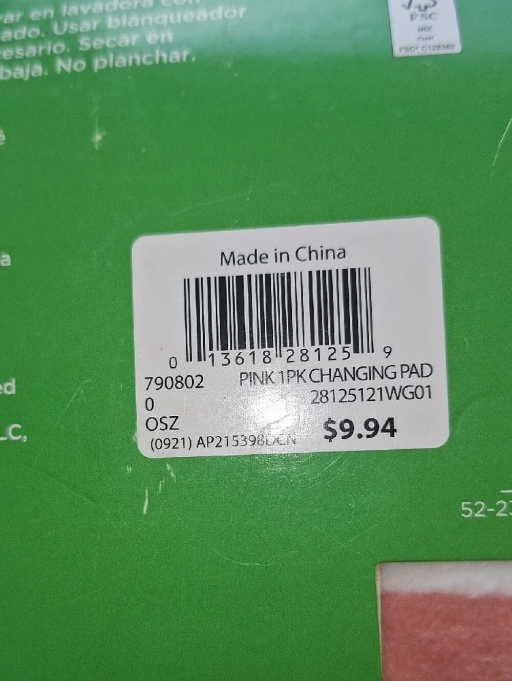 NEW Unused Gerber Modern Moments Pink & White Striped/Floral Changing Pad Cover